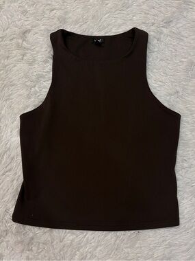 Express Body Contour high-neck cropped tank brown